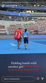 Katie Boulter shared a picture of Alex De Minaur at the China Open